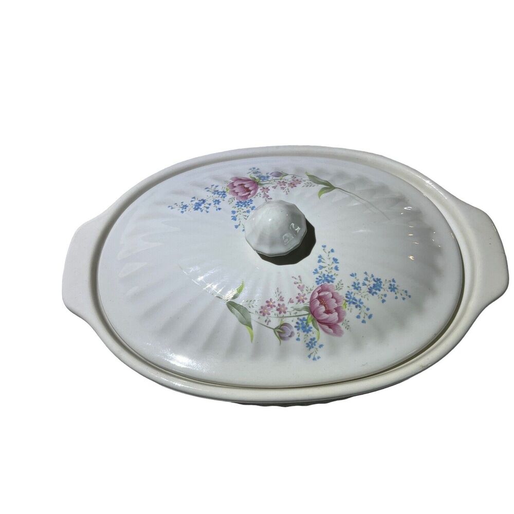 VTG‎ White Floral Single Serve Casserole Dish 8.5x5.5 Oven Microwave Safe Japan - Picture 6 of 13